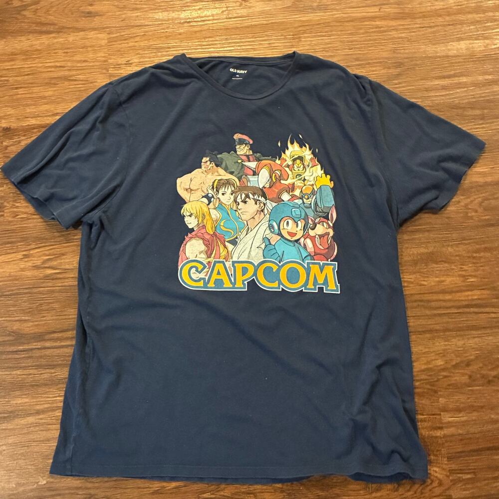 Capcom Video Game Character Graphic T-Shirt XXL Mega Man Street Fighter